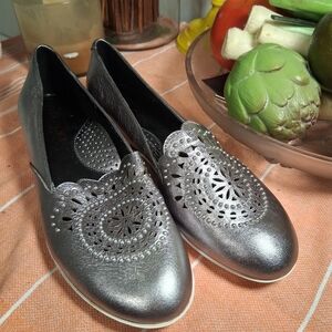 Sesto Meucci Metallic Silver Flats